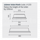 BSI3704 Toilet Plinth, 100mm High, Impey WC  