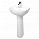 BSC0903 Ace Ceramics Club 450mm 1TH Basin & Pedestal Pack ```html
<!DOCTYPE html>
<html lang=\"en\">
<head>
<meta charset=\"UTF-8\">
<meta name=\"viewport\" content=\"width=device-width, initial-scale=1.0\">
<title>Ace Ceramics Club 450mm 1TH Basin & Pedestal Pack</title>
</head>
<body>
<div id=\"product-description\">
<h1>Ace Ceramics Club 450mm 1TH Basin & Pedestal Pack</h1>
<p>Introducing the sleek and stylish Ace Ceramics Club Basin and Pedestal Pack, perfect for modernizing any bathroom space. Crafted from high-quality materials, this set offers both functionality and elegance.</p>
<ul>
<li><strong>Dimensions:</strong> 450mm (W) x 850mm (H) x 350mm (D)</li>
<li><strong>Taphole:</strong> Pre-drilled single taphole (1TH) for mixer tap compatibility</li>
<li><strong>Material:</strong> Durable ceramic construction for longevity</li>
<li><strong>Finish:</strong> Gloss white finish for a clean, contemporary look</li>
<li><strong>Design:</strong> Space-saving design ideal for compact bathroom areas</li>
<li><strong>Pedestal:</strong> Full pedestal for a classic look and conceals pipework</li>
<li><strong>Installation:</strong> Easy to install with standard fittings</li>
<li><strong>Warranty:</strong> Comes with a manufacturer\'s warranty for peace of mind</li>
<li><strong>Package:</strong> Includes basin and pedestal, tap and waste sold separately</li>
</ul>
</div>
</body>
</html>
``` Ace Ceramics, Club 450mm, 1TH Basin, Pedestal Pack, Bathroom Sink
