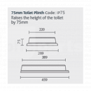 BSI3702 Toilet Plinth, 75mm High, Impey WC  