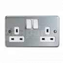 EK2430 Metal Clad Socket Outlet, 2 Gang, Switched, 13A, MK Metalclad Plus  