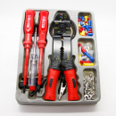 TK11400 OBSOLETE - Electrical Repair Kit (Crimp Tool, Screwdrivers, Fuses etc) This Electrical Repair Kit is the perfect solution for all your electrical repair needs. It includes a crimp tool, screwdrivers, fuses, and other essential tools for making repairs. The crimp tool is designed to make secure connections between wires and terminals, while the screwdrivers are perfect for tightening and loosening screws. The fuses are designed to protect your electrical system from overloads and short circuits. This kit is perfect for any DIYer or professional electrician. It is lightweight and easy to store, making it a great addition to any toolbox. With this kit, you can make quick and easy repairs to your electrical system. 