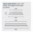 BSI3700 Toilet Plinth, 50mm High, Impey WC  