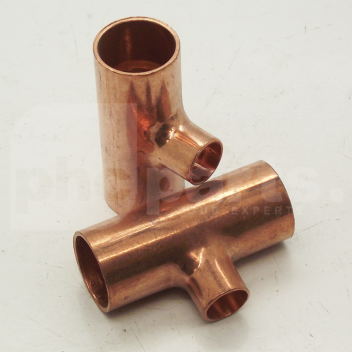 TD4524 Tee, Reducing, 5/8in x 5/8in x 3/8in, End Feed Copper <!DOCTYPE html>
<html lang=\"en\">
<head>
<meta charset=\"UTF-8\">
<meta name=\"viewport\" content=\"width=device-width, initial-scale=1.0\">
<title>Reducing Tee Product Description</title>
</head>
<body>
<div>
<h1>Reducing Tee - 5/8in x 5/8in x 3/8in - End Feed Copper</h1>
<ul>
<li>Material: Durable end feed copper</li>
<li>Configuration: Reducing Tee</li>
<li>Main Run: 5/8 inch diameter connections</li>
<li>Branch: 3/8 inch diameter connection</li>
<li>Compatible with copper piping systems</li>
<li>Designed for soldered joints</li>
<li>Corrosion-resistant material ensures longevity</li>
<li>High thermal conductivity for efficient heat distribution</li>
<li>Leak-proof connection when properly installed</li>
<li>Suitable for residential and commercial plumbing applications</li>
<li>Meets industry standards and certifications</li>
</ul>
</div>
</body>
</html> 