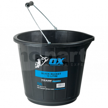 TK6565 Bucket, 3 Gallon, Black <!DOCTYPE html>
<html>
<head>
<title>3 Gallon Black Bucket</title>
</head>
<body>

<h1>Product Description: 3 Gallon Black Bucket</h1>

<ul>
<li>Capacity: 3 Gallons</li>
<li>Color: Black</li>
<li>Material: Heavy-duty plastic for durability</li>
<li>Handle: Metal handle with a plastic grip for comfortable carrying</li>
<li>Multi-purpose: Suitable for a variety of uses in the home, garden, or worksite</li>
<li>Stackable: Easily stack for storage and transport</li>
</ul>

</body>
</html> 