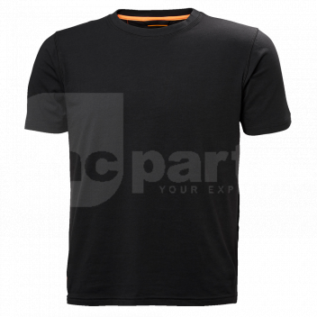 HH3886 Helly Hansen Chelsea Evolution Tee, Black, 4XL <h3>Helly Hansen Chelsea Evolution Tee, Black, 4XL</h3><p>The Chelsea Evolution collection puts emphasis on style, comfort and utility. It provides exceptional functionality whilst supporting a variety of working conditions, making it an excellent choice for the modern tradesmen.</p><p>Gear up with the Chelsea Evo tee. The combination of super soft cotton and polyester creates ultimate comfort. The 5% stretch material increases the exceptional comfort without limits. A Lightweight and comfortable t-shirt designed to be comfortable for working in all day. Minimal branding makes it easy to add a company name or logo to create a unique look for you and your colleagues. </p><p></p><p><strong>Main Features:</strong></p><ul><li> Flatlock stitching with contrast color stitching.</li> 
<li> Lightweight and comfortable.</li> 
<li> Fitted cut.</li> 
<li> Minimal HH branding, customisable with your company name, logo or branding.</li> </ul><p>Colour: <strong>Black</strong></p><p>Founded in Norway in 1877, Helly Hansen continues to develop professional-grade apparel that helps people stay and feel alive. Through insights drawn from living and working in the world’s harshest environments, the company has developed a long list of first-to-market innovations, including the first supple waterproof fabrics more than 140 years ago. </p><p>All of this has lead to the creation of exceptional quality and high-performance working clothes, from oceans to mountains, Helly Hansen workwear is designed to withstand extreme environments and is the favourite clothing choice for a range of professional industries across the globe.</p> Helly Hansen Chelsea Tee, Black T-shirt, Evolution Tee 4XL, Workwear Shirt 4XL, Helly Hansen 4XL