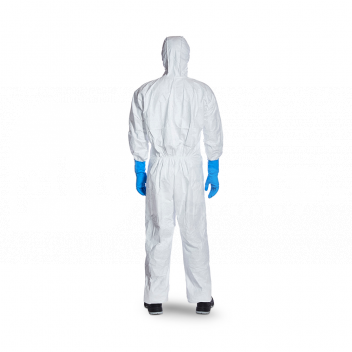 ST1822 Protective Disposable Coverall, Medium, Tyvek 500 Xpert <!DOCTYPE html>
<html lang=\"en\">
<head>
<meta charset=\"UTF-8\">
<meta name=\"viewport\" content=\"width=device-width, initial-scale=1.0\">
<title>Protective Disposable Coverall, Medium, Tyvek 500 Xpert</title>
</head>
<body>
<div class=\"product-description\">
<h1>Protective Disposable Coverall, Medium, Tyvek 500 Xpert</h1>
<ul>
<li>Durable Tyvek® material resistant to hazardous substances</li>
<li>Size: Medium for a comfortable fit</li>
<li>Advanced protection against airborne particles and chemical splash</li>
<li>Built-in hood designed to fit a respirator</li>
<li>Elastic waist, wrists, and ankles for secure enclosure</li>
<li>Reinforced seams and storm flap covering zipper for enhanced safety</li>
<li>Low-linting, anti-static and silicone-free composition</li>
<li>Meets various international standards for safety and protection</li>
</ul>
</div>
</body>
</html> 