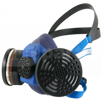 ST1500 Supertouch Half Mask Respirator c/w A1P3 Filters <p>A half-face mask respirator for maximum protection against a variety of gases, vapours and airborne particulates. The half-mask style affords the user great protection, but offers you a comfortable, convenient fit for everyday use. The comfortable neck and head straps are adjustable, to ensure a snug fit on the user: especially when coupled with the flexible synthetic rubber mask body.</p>

<p>Comes with A1P3 filters, conforming to EN 14387:2004+A1:2008 for respiratory protective devices. These filters protect against particulate compounds, vapours and gases from organic products. Also complies with EN 140:1999.</p> 