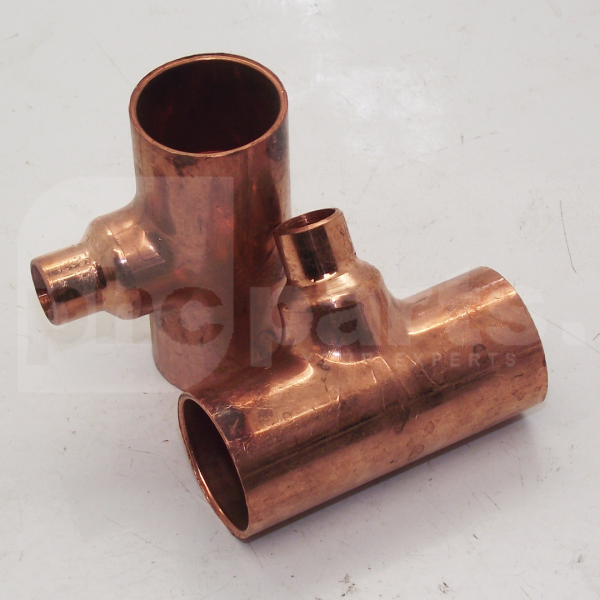 Tee, Reducing, 7/8in x 7/8in x 3/8in, End Feed Copper - TD4548