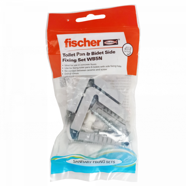 WC Pan (Side) Fixing Kit (Screws, Side Brackets, Bushes, Caps) Fischer - FX0822
