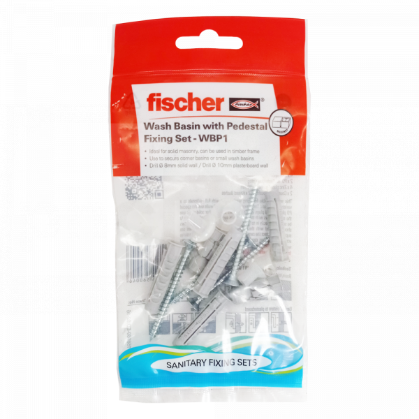 Basin & Pedestal Fixing Kit (Plugs, Screws, Caps etc), Fischer - FX0812