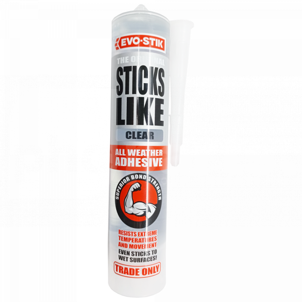Evo-Stik Sticks Like Sh*t All Weather Adhesive, Clear, 290ml Cartridge - JA6240