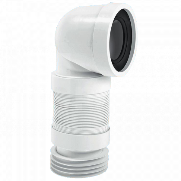 McAlpine WC Pan Connector, Flexible 90 Deg Bend (220-400mm), 4in/110mm - PPM3510