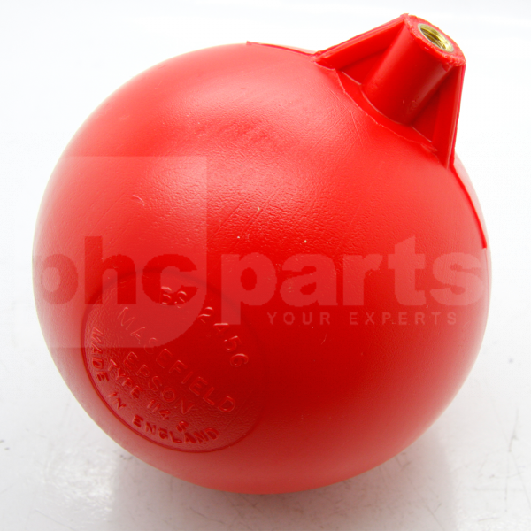Ball Float, 4.5in Plastic, Red, with Brass Insert - PL0400