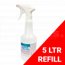 CF1163 Super Steriliser Anti-Virus Surface Spray, 5Ltr, Expert Range <!DOCTYPE html>
<html>
<head>
<title>Super Steriliser Anti-Virus Surface Spray</title>
</head>
<body>

<h1>Super Steriliser Anti-Virus Surface Spray</h1>

<h2>Product Description:</h2>
<p>The Super Steriliser Anti-Virus Surface Spray is an essential tool to keep your surroundings germ-free. This powerful disinfectant spray is part of our Expert Range and comes in a 5Ltr container, providing you with long-lasting protection.</p>

<h2>Product Features:</h2>
<ul>
<li>Effectively kills 99.9% of bacteria and viruses, including common cold and flu viruses</li>
<li>Provides a protective barrier on surfaces, preventing the spread of harmful pathogens</li>
<li>Easy-to-use spray bottle for convenient application</li>
<li>Suitable for use on various surfaces, including countertops, door handles, and electronic devices</li>
<li>Fast-drying formula, leaving no residue behind</li>
<li>Long-lasting efficacy, providing continuous protection for extended periods</li>
<li>Designed for professional use, but ideal for both residential and commercial environments</li>
<li>Safe for use in homes, offices, schools, and healthcare facilities</li>
<li>Complies with the recommended guidelines for disinfection and sanitation</li>
</ul>

</body>
</html> Super Steriliser, Anti-Virus, Surface Spray, 5Ltr, Expert Range