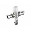 RW8050 Heatguard Dual TMV2/3 2in1Thermostatic Mixing Valve, 15mm <!DOCTYPE html>
<html lang=\"en\">
<head>
<meta charset=\"UTF-8\">
<title>Product Description</title>
</head>
<body>
<h1>Heatguard Dual TMV2/3 2in1 Thermostatic Mixing Valve, 15mm</h1>
<ul>
<li>TMV2 and TMV3 scheme compliant for high and low-pressure systems</li>
<li>15mm inlet and outlet connections for easy installation</li>
<li>Dual function design serves both point of use and point of entry applications</li>
<li>Anti-scald technology to prevent water from reaching unsafe temperatures</li>
<li>Reliable thermostatic performance with temperature stability</li>
<li>Robust brass construction for long-lasting durability</li>
<li>Compact design for space-saving installation</li>
<li>Easy maintenance with accessible internal components</li>
<li>Suitable for healthcare, commercial, and residential settings</li>
</ul>
</body>
</html> 