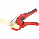 TK3401 Pipe Shears, For Cutting Plastic Pipes 0-42mm, Rocut 42TC <!DOCTYPE html>
<html lang=\"en\">
<head>
<meta charset=\"UTF-8\">
<title>Rocut 42TC Pipe Shears Product Description</title>
</head>
<body>
<h1>Rocut 42TC Pipe Shears</h1>
<p>Effortlessly slice through plastic pipes with precision using the Rocut 42TC Pipe Shears, designed for professional and DIY projects alike.</p>
<ul>
<li><strong>Maximum Cutting Capacity:</strong> 0-42mm diameter pipes</li>
<li><strong>Material Compatibility:</strong> Ideal for cutting plastic pipes</li>
<li><strong>Blade Quality:</strong> Durable blade provides a clean cut without deforming the pipe</li>
<li><strong>Ergonomic Design:</strong> Comfortable grip ensures ease of use for prolonged periods</li>
<li><strong>One-Handed Operation:</strong> Designed to be used with a single hand for greater convenience</li>
<li><strong>Locking Mechanism:</strong> Features a safety lock to secure the blades when not in use</li>
<li><strong>Portable:</strong> Lightweight construction for easy transport and handling on job sites</li>
</ul>
</body>
</html> 