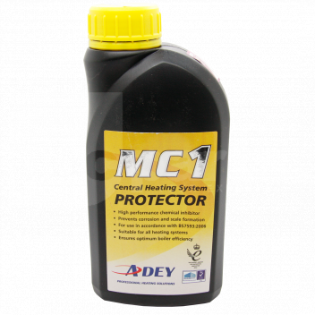 FC0310 Adey MC1 CH System Protector, 500ml <!DOCTYPE html>
<html>
<head>
<title>Adey MC1 CH System Protector</title>
</head>
<body>
<h1>Adey MC1 CH System Protector</h1>

<h3>Product Description:</h3>
<p>The Adey MC1 CH System Protector is a highly effective chemical solution designed to protect your central heating system from the damaging effects of corrosion and limescale. It actively captures and removes debris and sludge, preventing blockages and maintaining the optimal performance of your system.</p>

<h3>Product Features:</h3>
<ul>
<li>500ml bottle</li>
<li>Highly effective in preventing corrosion and limescale</li>
<li>Removes and captures debris and sludge</li>
<li>Prevents blockages and improves system performance</li>
<li>Easy to use and apply</li>
<li>Compatible with all types of central heating systems</li>
<li>Long-lasting protection</li>
<li>Reduces energy consumption and extends the lifespan of your system</li>
<li>Helps to maintain system efficiency and reduce maintenance costs</li>
<li>Safe for use with all system components and materials</li>
</ul>
</body>
</html> Adey MC1 CH System Protector, 500ml, MC1 CH System Protector, 500ml, Adey MC1 CH, system protector, CH system protector, 500ml
