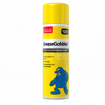 FC8660 GreaseGobbler Solvent-Based Condenser Cleaner, 400ml Aerosol <p>Grease building up on condensing unit coils in kitchens will impede air flow and reduce heat transfer. This condition can put a severe strain on the equipment and increase running costs.</p>

<p>GreaseGobbler is a no-rinse-required condensing unit coil cleaner in a high-powered aerosol package. The double action of a high-pressure blast and solvent cleaning power quickly and easily restores system efficiency. It is non-flammable and non-conductive.</p>

<ul>
	<li>Solvent-based condenser cleaner dissolves grease on contact</li>
	<li>Quick drying</li>
	<li>Non-conductive and non-flammable</li>
</ul> 