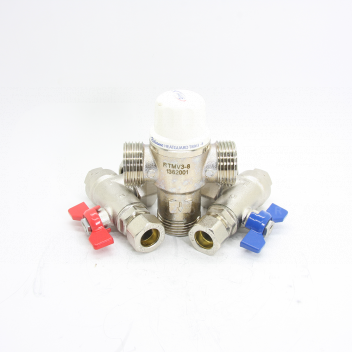 RW8110 Heatguard TMV3-8 4in1Thermostatic Mixing Valve, 15mm <!DOCTYPE html>
<html lang=\"en\">
<head>
<meta charset=\"UTF-8\">
<meta name=\"viewport\" content=\"width=device-width, initial-scale=1.0\">
<title>Heatguard TMV3-8 4in1 Thermostatic Mixing Valve, 15mm - Product Description</title>
</head>
<body>
<h1>Heatguard TMV3-8 4in1 Thermostatic Mixing Valve, 15mm</h1>
<p>The Heatguard TMV3-8 is a versatile and reliable solution for mixing hot and cold water supplies to deliver water at a safe temperature. Designed for use in healthcare, commercial, and residential settings, this 15mm mixing valve is an essential component for reducing the risk of scalding.</p>
<ul>
<li>TMV3 approved for high-risk applications in healthcare environments</li>
<li>Four-in-one functionality includes isolation, regulation, check valve, and filtering</li>
<li>15mm compression fittings for ease of installation</li>
<li>High flow rates suitable for multiple outlet use</li>
<li>Temperature stability to ensure safe water delivery</li>
<li>Robust and durable construction for long-lasting performance</li>
<li>Adjustable temperature range for user preference and safety compliance</li>
<li>Easy maintenance with accessible strainers and check valves</li>
</ul>
</body>
</html> 