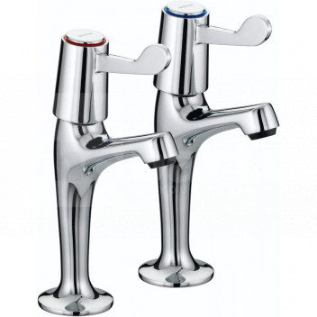 PL6350 Sink High Neck Pillar Lever Taps (Pair), Bristan <!DOCTYPE html>
<html lang=\"en\">
<head>
<meta charset=\"UTF-8\">
<meta name=\"viewport\" content=\"width=device-width, initial-scale=1.0\">
<title>Product Description</title>
</head>
<body>
<h1>Sink High Neck Pillar Lever Taps - Bristan</h1>
<ul>
<li>Brand: Bristan</li>
<li>Type: High Neck Pillar Lever Taps</li>
<li>Quantity: Pair</li>
<li>Material: Durable brass construction</li>
<li>Finish: Chrome-plated for a mirror-like finish</li>
<li>Handles: Easy-to-use lever handles</li>
<li>Valves: ¼ turn ceramic disc valves for smooth operation and no drips</li>
<li>Pressure: Suitable for both low and high-pressure systems</li>
<li>Warranty: Standard Bristan 5 years guarantee</li>
<li>Installation: Easy to install with fixings included</li>
</ul>
</body>
</html> 