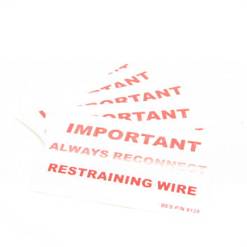 JA6118 Sticker, Catering Hose Restraining Wire Notice, 5.5in x 3.5in <!DOCTYPE html>
<html>
<head>
<title>Sticker</title>
</head>
<body>
<h1>Sticker - Catering Hose Restraining Wire Notice</h1>
<img src=\"sticker-image.jpg\" alt=\"Sticker Image\" width=\"200\" height=\"200\">
<h2>Product Features:</h2>
<ul>
<li>Dimensions: 5.5in x 3.5in</li>
<li>High-quality vinyl material</li>
<li>Weatherproof and durable</li>
<li>Clearly labeled \"Catering Hose Restraining Wire Notice\"</li>
<li>Easy to apply and remove</li>
<li>Leaves no residue upon removal</li>
<li>Eye-catching design for increased visibility</li>
<li>Perfect for use in kitchens, catering businesses, and food service areas</li>
<li>Helps prevent accidents and promote safety</li>
</ul>
</body>
</html> Sticker, Catering, Hose Restraining, Wire Notice, 5.5in x 3.5in