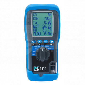 TJ1168 Kane 101 Indoor Air Quality Analyser, c/w Probe & Case <p>This item contains in the pack: The 101 Analyser, Probe, Charger, Manual, Calibration Report.</p>

<ul>
	<li>Measures &amp