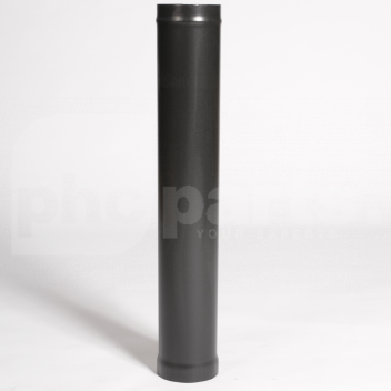 90M05202 125mm x 600mm Pipe, Matt Blk Vit Enamel  125mm x 600mm pipe, matte black, vitreous enamel, stove pipe, exhaust flue