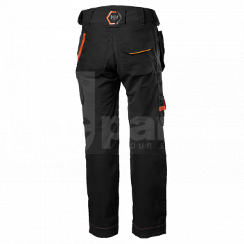 HH4146 Helly Hansen Chelsea Evolution Construction Trousers, Black, C56 <h3>Helly Hansen Chelsea Evolution Construction Trousers, Black, C56 </h3><p><p>The Chelsea Evolution collection puts emphasis on style, comfort and utility. It provides exceptional functionality whilst supporting a variety of working conditions, making it an excellent choice for the modern tradesmen.</p>
The concepts let the user dress head to toe with styles that match and give a professional appearance. Chelsea Evolution is the bestselling concept from Helly Hansen Workwear and there is no doubt why. </p><p>Featuring front pockets &amp