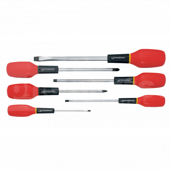 TK11005 Screwdriver Set, 6pc, Slotted, Electricians & Phillips <!DOCTYPE html>
<html lang=\"en\">
<head>
<meta charset=\"UTF-8\">
<meta name=\"viewport\" content=\"width=device-width, initial-scale=1.0\">
<title>6pc Electricians Screwdriver Set</title>
</head>
<body>
<h1>6-Piece Electricians Screwdriver Set</h1>
<p>Experience versatile and durable utility with our 6-Piece Screwdriver Set designed for electricians and general home use.</p>
<ul>
<li>Ideal selection of Slotted and Phillips head screwdrivers.</li>
<li>Ergonomically designed handles for a comfortable grip.</li>
<li>Insulated blades for electrical work up to 1000V.</li>
<li>Magnetic tips for convenient screw handling.</li>
<li>Chrome vanadium steel for enhanced strength and durability.</li>
<li>Color-coded handles for quick identification.</li>
<li>Includes a sturdy carrying case for organization and transport.</li>
</ul>
</body>
</html> 