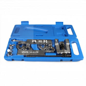 TK7880 Flaring & Swaging Kit, 1/8in to 3/4in, Swages 3/16in to 3/4in <!DOCTYPE html>
<html lang=\"en\">
<head>
<meta charset=\"UTF-8\">
<meta name=\"viewport\" content=\"width=device-width, initial-scale=1.0\">
<title>Flaring & Swaging Kit</title>
</head>
<body>
<div class=\"product-description\">
<h1>Flaring & Swaging Kit</h1>
<ul>
<li>Includes a variety of flaring tools for tubing sizes from 1/8in to 3/4in</li>
<li>Capable of swaging 3/16in to 3/4in tubing</li>
<li>Precision designed for consistent and accurate flares</li>
<li>Durable construction for long-lasting use</li>
<li>Easy to use with a simple setup process</li>
<li>Ideal for HVAC, plumbing, and automotive applications</li>
<li>Kit comes in a convenient carrying case for organization and portability</li>
</ul>
</div>
</body>
</html> 