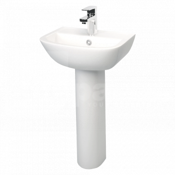 BSC0903 Ace Ceramics Club 450mm 1TH Basin & Pedestal Pack <!DOCTYPE html>
<html lang=\"en\">
<head>
<meta charset=\"UTF-8\">
<meta name=\"viewport\" content=\"width=device-width, initial-scale=1.0\">
<title>Ace Ceramics Club 450mm 1TH Basin & Pedestal Pack</title>
</head>
<body>
<div id=\"product-description\">
<h1>Ace Ceramics Club 450mm 1TH Basin & Pedestal Pack</h1>
<p>Introducing the sleek and stylish Ace Ceramics Club Basin and Pedestal Pack, perfect for modernizing any bathroom space. Crafted from high-quality materials, this set offers both functionality and elegance.</p>
<ul>
<li><strong>Dimensions:</strong> 450mm (W) x 850mm (H) x 350mm (D)</li>
<li><strong>Taphole:</strong> Pre-drilled single taphole (1TH) for mixer tap compatibility</li>
<li><strong>Material:</strong> Durable ceramic construction for longevity</li>
<li><strong>Finish:</strong> Gloss white finish for a clean, contemporary look</li>
<li><strong>Design:</strong> Space-saving design ideal for compact bathroom areas</li>
<li><strong>Pedestal:</strong> Full pedestal for a classic look and conceals pipework</li>
<li><strong>Installation:</strong> Easy to install with standard fittings</li>
<li><strong>Warranty:</strong> Comes with a manufacturer\'s warranty for peace of mind</li>
<li><strong>Package:</strong> Includes basin and pedestal, tap and waste sold separately</li>
</ul>
</div>
</body>
</html> Ace Ceramics, Club 450mm, 1TH Basin, Pedestal Pack, Bathroom Sink