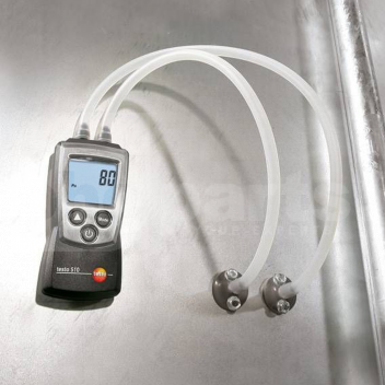 TJ1509 Testo 510 Digital Manometer Kit <!DOCTYPE html>
<html>
<head>
<title>Testo 510 Digital Manometer Kit Product Description</title>
</head>
<body>

<h1>Testo 510 Digital Manometer Kit</h1>

<!-- Brief introduction -->
<p>The Testo 510 Digital Manometer Kit is an essential tool for HVAC professionals, providing accurate pressure measurements to ensure systems are functioning at their best.</p>

<!-- Product features -->
<ul>
<li>Measuring range: 0 to 100 hPa</li>
<li>Accuracy: ±0.03 hPa (0 to 0.30 hPa) or ±0.05 hPa (0.31 to 1.00 hPa)</li>
<li>Resolution: 0.01 hPa for precise readings</li>
<li>Integrated temperature compensation for reliable measurements</li>
<li>Backlit display for reading in low-light conditions</li>
<li>Differential pressure measurement for checking filters and pressure drops</li>
<li>Compact and rugged design for field use</li>
<li>Includes protective cap, belt holder, and calibration protocol</li>
<li>Easy one-hose connection for quick setup</li>
</ul>

</body>
</html> 