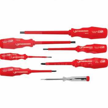 TK11030 Screwdriver Set, 7pc, VDE Insulated (1000v) Slotted & Philli <!DOCTYPE html>
<html lang=\"en\">
<head>
<meta charset=\"UTF-8\">
<title>Screwdriver Set, 7pc Product Description</title>
</head>
<body>
<h1>Screwdriver Set, 7-Piece VDE Insulated</h1>
<p>High-quality screwdriver set designed for professional electricians and handypersons, ensuring maximum safety and efficiency.</p>
<ul>
<li>VDE Certified for working up to 1000 volts for electrical applications</li>
<li>Includes both Slotted and Phillips head drivers for versatility</li>
<li>Ergonomically designed handles for comfort and grip</li>
<li>Durable, hardened steel blades for longevity and precision</li>
<li>Insulated shafts for additional safety against electrical shocks</li>
<li>Includes a testing screwdriver to verify the presence of electrical current</li>
<li>Convenient carrying case for easy storage and transport</li>
</ul>
</body>
</html> 