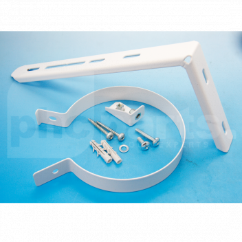 WA8350 Worcester Flue Support Bracket Kit (100mm) <!DOCTYPE html>
<html lang=\"en\">
<head>
<meta charset=\"UTF-8\">
<meta name=\"viewport\" content=\"width=device-width, initial-scale=1.0\">
<title>Worcester Flue Support Bracket Kit (100mm) Product Description</title>
</head>
<body>
<h1>Worcester Flue Support Bracket Kit (100mm)</h1>
<p>The Worcester Flue Support Bracket Kit is designed for securing flue systems with a diameter of 100mm. This kit ensures a stable and secure installation for the long-term performance of your heating system.</p>
<ul>
<li>Compatible with 100mm flue diameters</li>
<li>Provides secure and stable support for flue systems</li>
<li>Includes all necessary fixtures for installation</li>
<li>Manufactured from durable materials for longevity</li>
<li>Easy to install with basic tools</li>
<li>Designed to meet safety and building regulations</li>
</ul>
</body>
</html> 