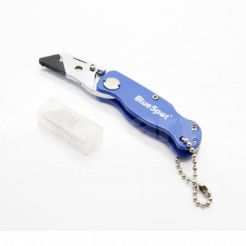 TK20785 Mini Trimming Knife, (Folding) With Spare Blades <!DOCTYPE html>
<html lang=\"en\">
<head>
<meta charset=\"UTF-8\">
<title>Mini Trimming Knife</title>
</head>
<body>
<h1>Mini Trimming Knife (Folding) With Spare Blades</h1>
<ul>
<li>Compact and foldable design for easy storage and portability</li>
<li>Included spare blades ensure long-lasting usability</li>
<li>Quick blade change mechanism for efficient operation</li>
<li>Ergonomic handle for a comfortable and secure grip</li>
<li>Lock-back design for safe usage when in the open position</li>
<li>Lightweight construction ideal for precise trimming tasks</li>
<li>Durable materials for consistent performance and longevity</li>
<li>Suitable for both professional and DIY projects</li>
</ul>
</body>
</html> 
