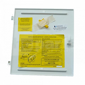 TJA225 Replacement Door, Mk2 Meter Surface Mounted Boxes, 340x380mm <!DOCTYPE html>
<html>
<head>
<title>Product Description</title>
</head>
<body>

<!-- Product Description: Replacement Door for Mk2 Meter Surface Mounted Boxes -->
<h1>Replacement Door for Mk2 Meter Surface Mounted Boxes</h1>
<!-- Product Features -->
<ul>
<li>Dimensions: 340x380mm to fit Mk2 meter boxes</li>
<li>Designed for surface mounted box installation</li>
<li>Durable construction for long-term use</li>
<li>Weather-resistant material to withstand environmental conditions</li>
<li>Easy to install with pre-drilled fixing holes</li>
<li>Secure locking mechanism to protect meter readings</li>
<li>Compatible with standard Mk2 meter surface mounted boxes</li>
</ul>

</body>
</html> 