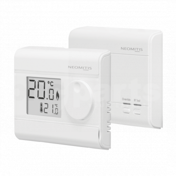 NE2110 Digital RF Room Stat Kit, Neomitis RT0RF <p>This digital room thermostat has been designed for easy operation and is intended to make your life easier and help you save energy and money. The extra large LCD and ambient temperature digits mean that the display can be read from across the room and the simple rotary dial makes it the perfect for everyone who wants a digital thermostat that is easy to understand. This digital thermostat is just one of a range products that can provide the right solution for controlling your heating system in an easy and efficient way, whether it is a new installation or an improvement to an existing one.</p>

<ul>
	<li>Quick and easy to install, no cable to install, which means no decorative repair or flooring to disturb.</li>
	<li>Suitable for all heating applications.</li>
	<li>Large and easy to understand display.</li>
	<li>Easy to turn rotary control.</li>
	<li>Reliable RF transmission, the ideal solution in home renovation: reliability, performance and easy to install.</li>
	<li>Heating indication at thermostat and RF receiver.</li>
	<li>RF receiver has built in temperature watchdog for additional frost protection.</li>
</ul> 