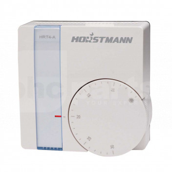 TN5020 Room Stat, Electronic, Horstmann HRT4 (Mains Powered) <!DOCTYPE html>
<html lang=\"en\">
<head>
<meta charset=\"UTF-8\">
<title>Horstmann HRT4 Room Stat Product Description</title>
</head>
<body>

<h1>Horstmann HRT4 Electronic Room Stat</h1>

<!-- Short Description -->
<p>The Horstmann HRT4 is a mains-powered electronic room thermostat designed to provide precise temperature control for your living environment.</p>

<!-- Product Features -->
<ul>
<li>Electronic temperature control for accurate room heating</li>
<li>Mains powered for continuous operation without the need for batteries</li>
<li>Easy-to-use dial for setting desired temperature</li>
<li>LED indicator to show active heating</li>
<li>Reliable and durable design by Horstmann</li>
<li>Compatible with most domestic heating systems</li>
</ul>

</body>
</html> 