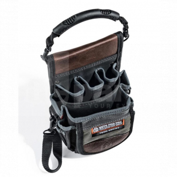 TJ6040 Veto Pro Tool Pouch, TP3, 19 Pockets, 5yr Warranty <h2>The TP3 is a clip-on diagnostics bag designed to hold a meter and a variety of tools.</h2>

<p>When not in use it can clip onto any model Veto tool bag&rsquo