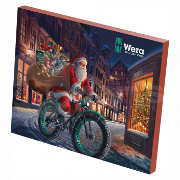 TK2512 Wera Christmas Advent Calendar <!DOCTYPE html>
<html lang=\"en\">
<head>
<meta charset=\"UTF-8\">
<meta name=\"viewport\" content=\"width=device-width, initial-scale=1.0\">
<title>Wera Christmas Advent Calendar</title>
</head>
<body>
<h1>Wera Christmas Advent Calendar</h1>
<p>The Wera Advent Calendar is the perfect pre-Christmas gift for enthusiasts of high-quality tools. Enjoy the surprise of a new tool behind each door as you count down to the holiday.</p>

<ul>
<li>24-piece tool set, featuring a unique combination of hand tools</li>
<li>Integrated with Wera’s trademark ergonomic Kraftform handles</li>
<li>Includes a range of screwdriver bits, sockets, and bit-holding screwdrivers</li>
<li>Comes with a durable textile tool pouch for convenient storage</li>
<li>Special edition tools with exclusive designs for the advent calendar</li>
</ul>
</body>
</html> 