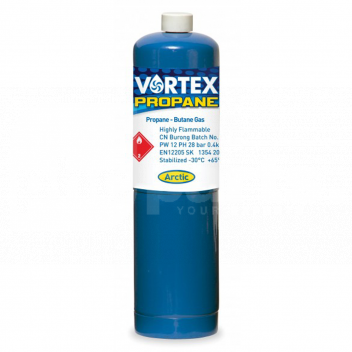 TK8105 Propane Gas Cylinder 400gms <p>Vortex Propane Gas burns at a cooler temperature than Vortex MapX, and so is ideal for everyday plumbing work and soldering fittings.</p> 