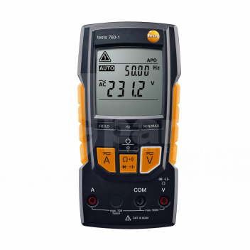TJ2236 Multimeter, Testo 760-1 <p>The testo 760 digital multimeter family comprises three models for all important electrical measuring tasks. Function keys replace the traditional dial on all three instruments, which means easier operation and greater reliability. Incorrect settings are now impossible, because the measurement parameters are detected automatically via the assignment of the measuring sockets and also shown by the illumination of the appropriate function keys. This prevents accidentally blowing the meter&rsquo