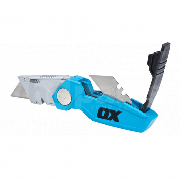 TK20786 Folding Knife with Fixed Blade, OX Pro <ul>
 <li>Compact foldable design</li>
 <li>Blade storage in handle</li>
 <li>Very fast blade change</li>
 <li>Complete with 2 blades</li>
 <li>Very tough construction</li>
</ul> 