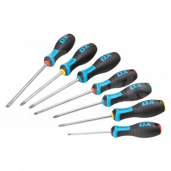 TK11006 Screwdriver Set, 7pc, Flared, Parallel, Phillips & Pozi <!DOCTYPE html>
<html lang=\"en\">
<head>
<meta charset=\"UTF-8\">
<meta name=\"viewport\" content=\"width=device-width, initial-scale=1.0\">
<title>Screwdriver Set Product Description</title>
</head>
<body>
<h1>Screwdriver Set, 7-Piece</h1>
<p>This versatile 7-piece screwdriver set is an essential addition to any toolkit, whether for professional or home use.</p>
<ul>
<li><strong>Types Included:</strong> Flared, Parallel, Phillips, & Pozi</li>
<li><strong>Quantity:</strong> 7-piece set ensures versatility for various tasks</li>
<li><strong>Durable Construction:</strong> Made with high-quality materials for lasting use</li>
<li><strong>Ergonomic Handles:</strong> Comfort grip for ease of use and reduced fatigue</li>
<li><strong>Magnetic Tips:</strong> Precision magnetic tips for superior control and access to tight spaces</li>
<li><strong>Size Variety:</strong> A range of sizes to fit different screws and applications</li>
<li><strong>Storage Case:</strong> Includes a convenient case for organized storage and portability</li>
</ul>
</body>
</html> 