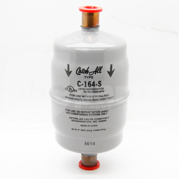 BH4866 Catch-All Filter Drier, Type C-164-S, 1/2in Solder Connections <div>
<h1>Catch-All Filter Drier</h1>
<h2>Type C-164-S</h2>
<h3>1/2in Solder Connections</h3>
<h4>Product Features:</h4>
<ul>
<li>High-quality filter drier for efficient liquid line filtration and drying</li>
<li>Type C-164-S model designed for easy installation and reliable performance</li>
<li>1/2in solder connections for secure and leak-free connection</li>
<li>Helps in removing moisture, acid, and unwanted particles from the refrigeration system</li>
<li>Ensures the protection of sensitive components and extends the life of the system</li>
<li>Durable construction with corrosion-resistant materials for long-lasting use</li>
<li>Compact size and lightweight design for easy handling and installation</li>
<li>Compatible with a wide range of refrigerants and refrigeration applications</li>
<li>Can be used in both commercial and residential HVAC systems</li>
</ul>
</div> Catch-All Filter Drier, Type C-164-S, 1/2in Solder Connections