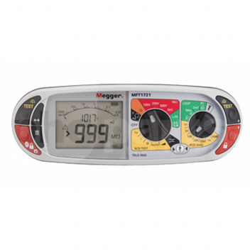 TJ4510 Megger MFT1721 Multifunction Tester c/w Case & Probes <p>The most popular of the range of 17th Edition testers offering all the benefits of the MFT1710, including auto RCD testing and adding phase rotation, 3-phase RCD testing and current measurement with the optional clamp.</p>

<p>This now adds an additional 100V insulation test range, true RMS voltage measurement,&nbsp