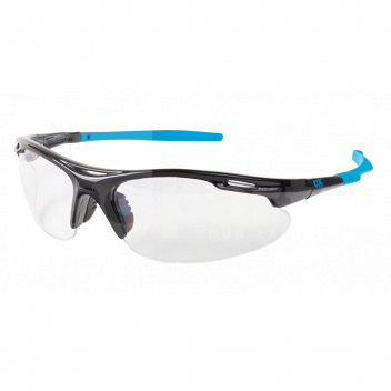 ST1141 Wrap Around Safety Glasses, Clear, OX Pro <ul>
 <li>Soft flexible nose pad and rubber temple tips</li>
 <li>ensure comfortable fit and reduced slippage</li>
 <li>Dual cured lens provide uncompromised wide</li>
 <li>vision and protection</li>
 <li>Blocks 99.9% of UV radiation</li>
 <li>Conforms to EN166.1.F</li>
</ul> 