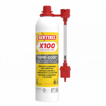 FC2050 Sentinel X100 Rapid Dose Inhibitor, 300ml <html>
<head>
<title>Sentinel X100 Rapid Dose Inhibitor</title>
</head>
<body>
<h1>Sentinel X100 Rapid Dose Inhibitor, 300ml</h1>
<p>The Sentinel X100 Rapid Dose Inhibitor is a highly efficient and convenient solution for protecting your central heating system against limescale and corrosion. With its rapid dose formula and 300ml capacity, this inhibitor is designed to provide effective protection while being easy to use. </p>
<h2>Product Features:</h2>
<ul>
<li>Rapid dose formula for quick and efficient protection</li>
<li>300ml capacity, sufficient for treating an average-sized central heating system</li>
<li>Protects against limescale build-up and corrosion, extending the lifespan of your heating system</li>
<li>Compatible with all types of boilers and metals commonly found in heating systems</li>
<li>Helps to maintain system efficiency and prevent energy waste</li>
<li>Reduces maintenance requirements and extends the time between system servicing</li>
<li>Easy to use, simply pour the specified amount directly into the heating system</li>
<li>Non-toxic and environmentally friendly formulation</li>
</ul>

<p>With its efficient protection against limescale and corrosion, the Sentinel X100 Rapid Dose Inhibitor ensures that your heating system operates at its best for longer, reducing energy consumption and maintenance costs. Order today and experience the benefits of a well-protected central heating system.</p>
</body>
</html> Sentinel X100, Rapid Dose Inhibitor, 300ml