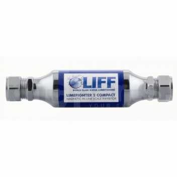 FC0832 Liff Limefighter Magnetic 15mm Comp. Inline Scale Inhibitor <p>Uses magnetism to alter the characteristics of hard water, preventing scale from sticking to heat exchange surfaces. Can be installed on the incoming main for whole house protection, or on the cold feed to an individual appliance. Protects combi boilers, hot water heaters, electric showers, hot water cylinders, immersion heaters etc.</p>

<ul>
 <li>Magnetic water conditioner</li>
 <li>Single appliance or whole house protection</li>
 <li>Lower heating bills</li>
 <li>Water remains potable</li>
 <li>No maintenance</li>
</ul>

<p>This is not a water softener it is a scale inhibitor product which will prevent scale build up on pipework and heating elements.</p> 
