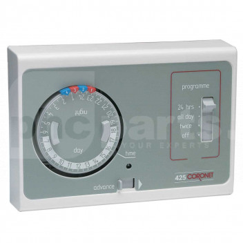 TM5070 OBSOLETE - Timeswitch, Horstmann 425 Coronet This Timeswitch Horstmann 425 Coronet is the perfect solution for controlling your heating and hot water. It is a 7-day digital programmer with a large LCD display and easy to use controls. It has a range of features including a boost button, holiday mode, and a frost protection setting. It is designed to be easy to install and use, and is compatible with most central heating systems. It is also energy efficient, helping you to save money on your energy bills. The Timeswitch Horstmann 425 Coronet is the perfect choice for anyone looking for a reliable and efficient way to control their heating and hot water. 